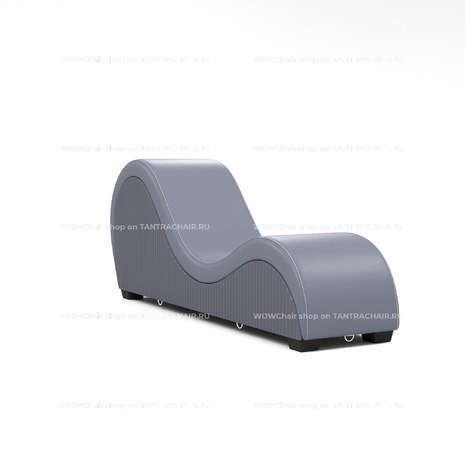 Дизайнерское кресло Тантра 188см (The Tantra Chair), (Экокожа, серое, рельефные боковины серые)
