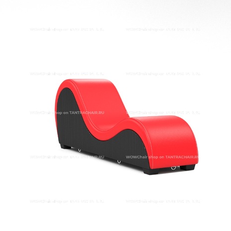 Дизайнерское кресло Тантра 188см (The Tantra Chair), (Экокожа, красное, рельефные боковины черные)