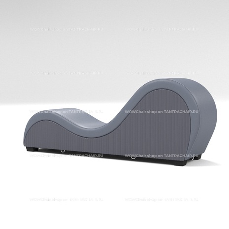 Дизайнерское кресло Тантра 188см (The Tantra Chair), (Экокожа, серое, рельефные боковины серые)