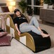 Дизайнерское кресло для секса и отдыха Тантра 188см (The Tantra Chair), (Экокожа, Черно-золотое, велюр матовый)0